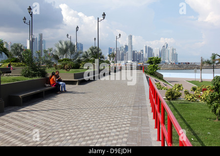 Avenida Eloy Alfaro bâtiments, Vieille Ville, Panama Banque D'Images