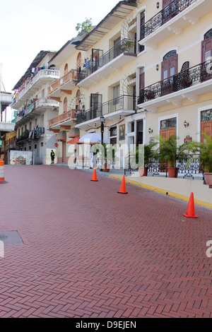 Avenida Eloy Alfaro bâtiments, Vieille Ville, Panama Banque D'Images