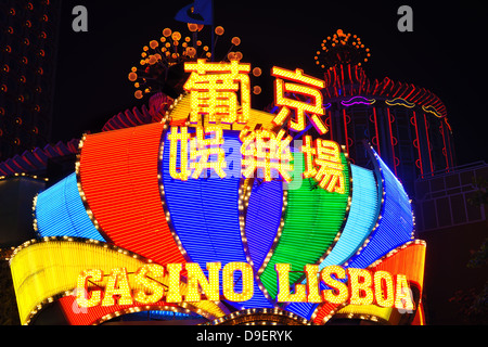 Casino Lisboa de Macao. Banque D'Images