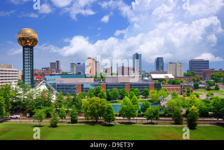 Skyline du centre-ville de Knoxville, Tennessee, USA. Banque D'Images