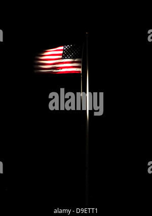 25 août 2011 - Le drapeau américain flotte sur la base navale de Guantanamo Bay, à Cuba. Banque D'Images