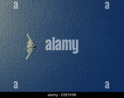 12 mai 2009 - UN U.S. Air Force B-2 Spirit vole au-dessus de l'ouest de l'océan Pacifique lors d'une mission de ravitaillement aérien. Banque D'Images