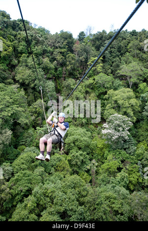 La vallée de Cathkin Drakensberg centrale KwaZulu-Natal Afrique Du Sud : la vallée de passage sur Drakensberg Canopy Tour qui a ouvert ses portes à Banque D'Images