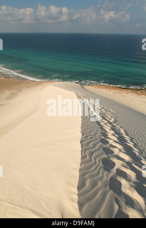 La plage de Deleisha sur l'île de Socotra, au Yémen Banque D'Images