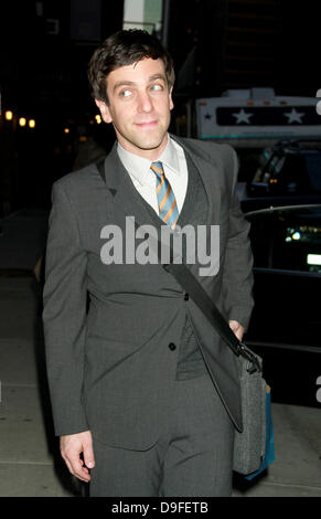 B. J. Novak 'le Late Show with David Letterman" à l'Ed Sullivan Theater - Arrivées New York City, USA - 01.03.11 Banque D'Images