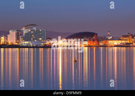 La baie de Cardiff, Pays de Galles, Royaume-Uni Banque D'Images