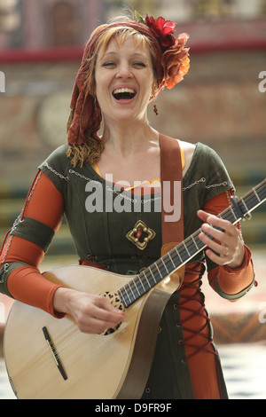 La musique médiévale, la fête médiévale de Provins, classée au Patrimoine Mondial de l'UNESCO, Seine-et-Marne, Ile-de-France, France Banque D'Images
