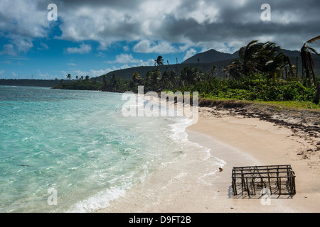 Plage à long terme de la baie, l'île de Nevis, Saint Kitts et Nevis, Iles sous le vent, Antilles, Caraïbes Banque D'Images