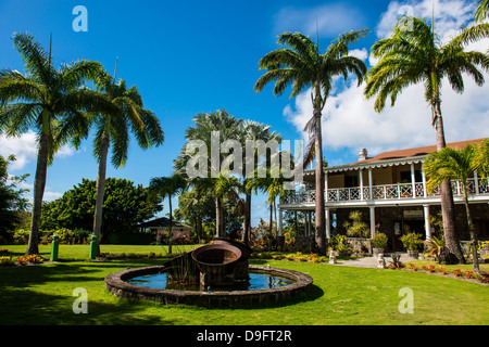 Manoir historique dans le jardin botanique sur l'île de Nevis, Saint Kitts et Nevis, Iles sous le vent, Antilles, Caraïbes Banque D'Images