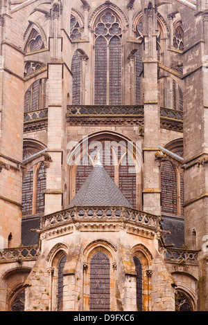 Des arcs-boutants sur St.-Julien du Cathédrale du Mans, Le Mans, Sarthe, Pays de la Loire, France Banque D'Images