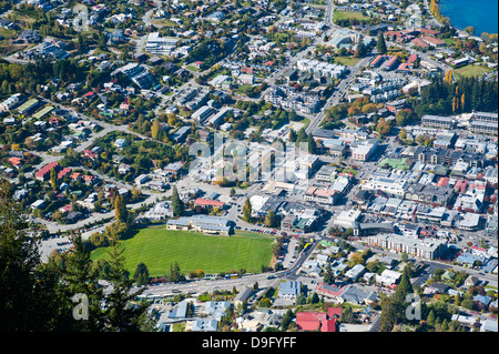 Photo aérienne de Queenstown, Otago, île du Sud, Nouvelle-Zélande Banque D'Images