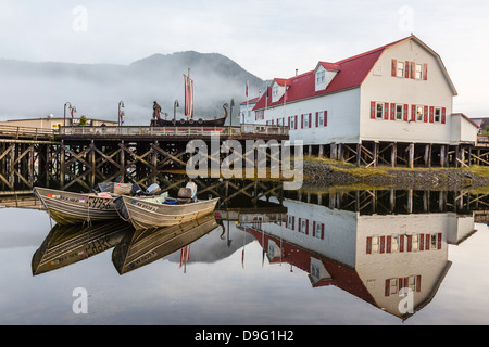 La ville norvégienne de la pêche de Pétersbourg, le sud-est de l'Alaska, USA Banque D'Images