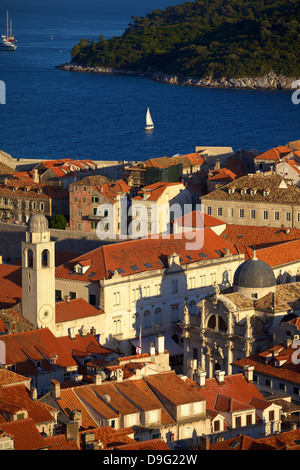 Vue sur Ville, Dubrovnik, site du patrimoine mondial de l'UNESCO, la Croatie Banque D'Images