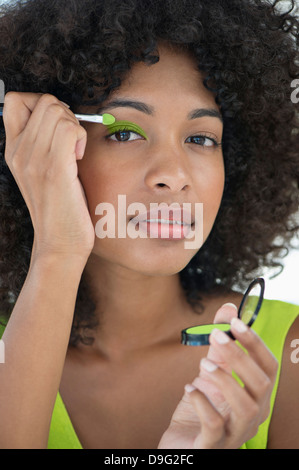 Portrait d'une femme le mascara Banque D'Images