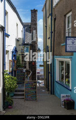 Quay Hill Tenby, Pembrokeshire, Pays de Galles. Banque D'Images