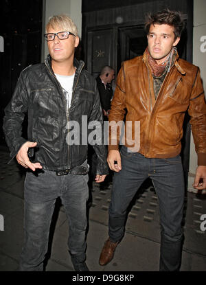 Modèle argentin Leandro Penna laissant Hakkasan Mayfair Londres, Angleterre - 10.03.11 Banque D'Images