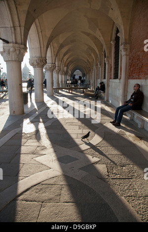 Détail du Palais Ducal de Piazza San Marco, Venise, Italie. Banque D'Images