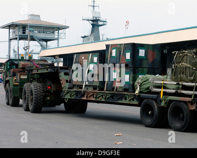 Un Corps des Marines MK48 Système de véhicule de soutien logistique. Banque D'Images