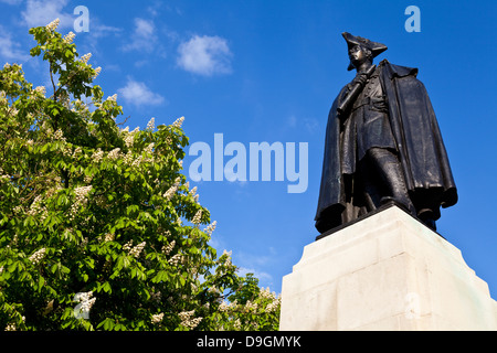 Statue du général James Wolfe situé à côté de l'Observatoire Royal de Greenwich Park, Londres. Banque D'Images