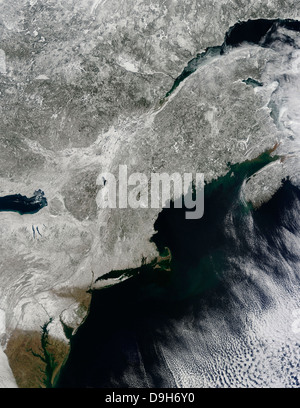 23 février 2011 - vue Satellite de neige dans le nord-est des États-Unis. Banque D'Images