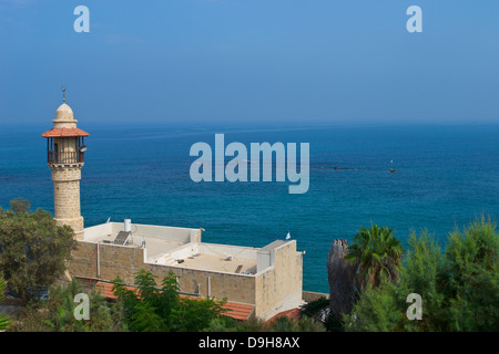 Minaret de mosquée à Jaffa, Israël Banque D'Images