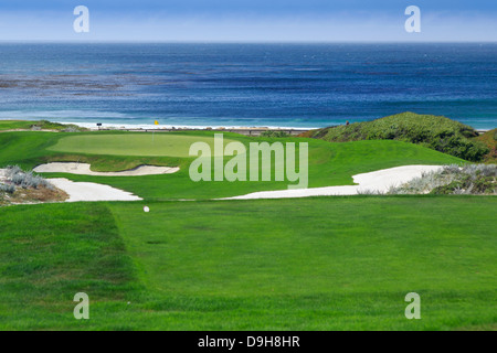 Péninsule de Monterey Country Club Golf des Dunes. Trou n°10. Banque D'Images