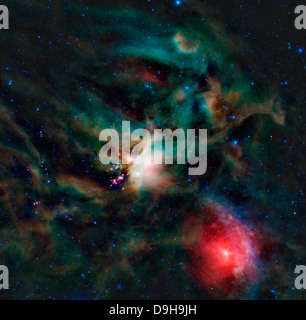 Le nuage de Rho Ophiuchi complexe. Banque D'Images