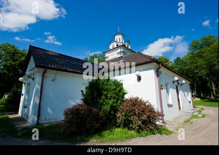 Park et en partie détruit palais de famille Radziwill à Biala Podlaska, l'est de la Pologne. Banque D'Images