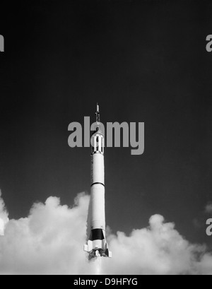 5 mai 1961 - Lancement de la Mercury-Redstone 3 à Cap Canaveral, en Floride. Banque D'Images