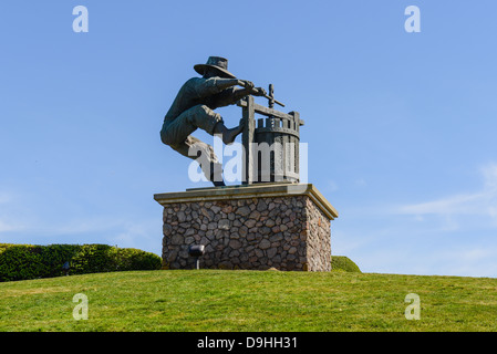 Statue de vigneron à Napa Valley en Californie Banque D'Images