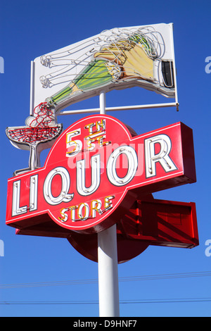 Las Vegas Nevada, centre-ville, enseigne néon, 5th Street Liquor Store, Americana Business Banque D'Images