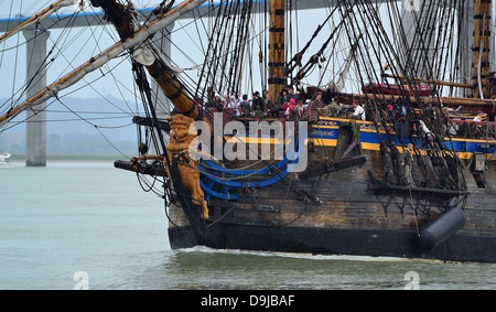 Götheborg III : trois-mâts, réplique d'un navire commercial du 18ème siècle, lancé en 2003, le port d'attache : Göteborg (Suède). Banque D'Images