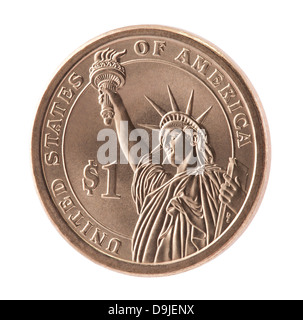 Pièce d'un dollar américain with clipping path Banque D'Images