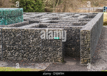 Labyrinthe minotaure au château de Kielder, dans le Northumberland. Banque D'Images