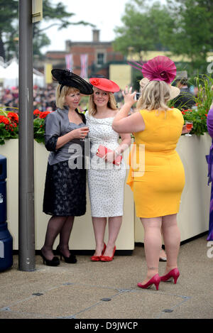 Le Royal Ascot, Berkshire, Royaume-Uni. 20 juin 2013. Chapeaux de toutes formes et dimensions de l'afficheur pendant Mesdames jour. Crédit : John Beasley/Alamy Live News Banque D'Images