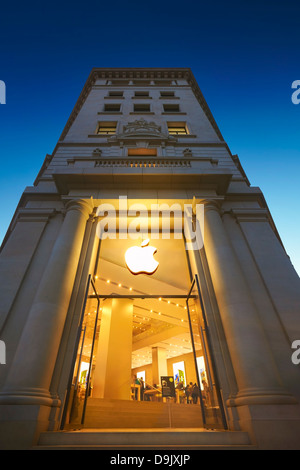 Entrée de l'Apple Store en Catalogne Square, Barcelone, Catalogne, Espagne. Banque D'Images