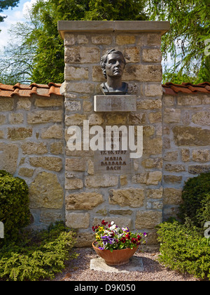 Bust Johann Sebastian Bach sur votre mariage église du village Saint Barthélémy dans Ilmkreis Goliath am Dom près de Arnstadt Thüringen District Banque D'Images