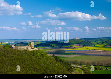 Château Gleichen et Château de Wachsenburg près de Muehlberg, Drei Gleichen, Thuringe, Allemagne Banque D'Images