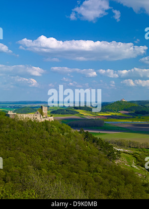 Château Gleichen et Château de Wachsenburg près de Muehlberg, Drei Gleichen, Thuringe, Allemagne Banque D'Images