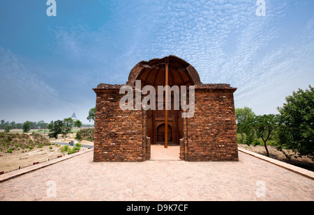 Ruines du temple, temple de Jain, Sravasti, Uttar Pradesh, Inde Banque D'Images