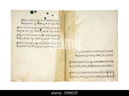 Sale Vintage Music sheet with clipping path Banque D'Images