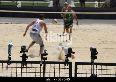 20 juin 2013 L'équipe swatch beach-volley tournoi des Championnats du monde en Italie Rome Foro Italico Banque D'Images