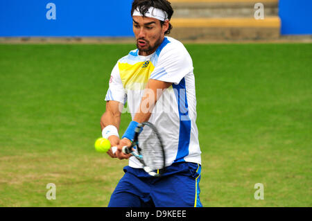 Fabio Fognini (Italie) à Eastbourne 2013 Banque D'Images