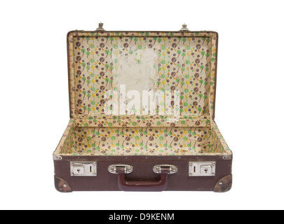 Vieille valise avec clipping path Banque D'Images