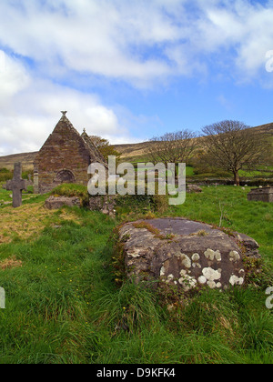 Kilmalkedar Church,cimetière,Péninsule de Dingle, Irlande Banque D'Images