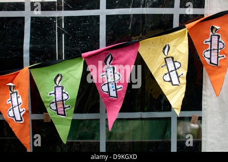 Amnesty International bunting Banque D'Images