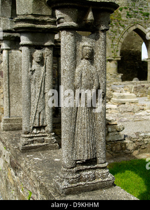 Les images de Lady Butler sur un pilier à l'abbaye de JNerpoint,County Kilkenny, Ireland Banque D'Images