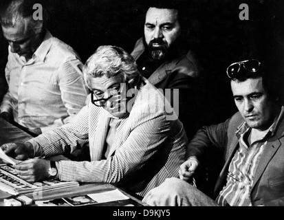 Ugo Pirro, Bernardo Bertolucci et à la réunion contre la censure du dernier tango à Paris, 1972 Banque D'Images