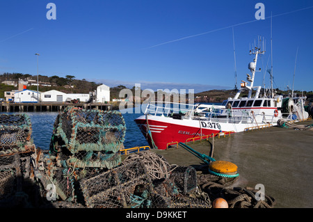 Le port de pêche, Port de pêche de Dunmore East, dans le comté de Waterford, Irlande Banque D'Images