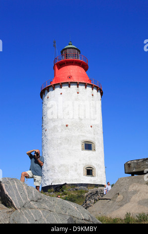 L'île de Landsort (Oeja), phare, archipel de Stockholm, côte de la mer Baltique, la Suède, Scandinavie Banque D'Images